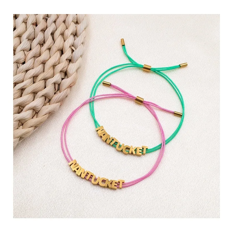 

Hot Alphabet Color Dopamine Bracelet Niche Simple Fashion Hand Rope Adjustable Multi-color Optional