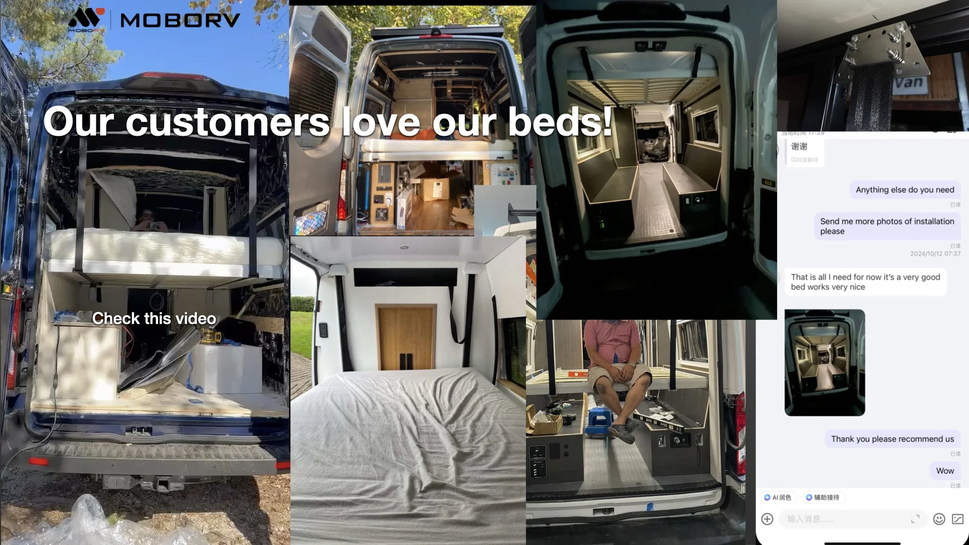 Camper Drop Down Bed, 12V/24V 80W 250kg Capacity, Electric Lift Bed Mechanism, for Van Life, RV and Motorhome, V-Pro Series