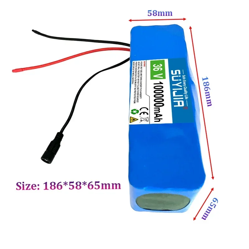 حزمة بطارية 10S2P36V36000ah 186500   بطارية ليثيوم أيون 500 وات لدواسات الدراجات النارية عالية الطاقة