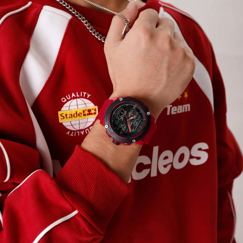 NAVIFORCE 7114 Elektronische Horloges voor Mannen Dual Display Kalender Waterdicht Siliconen Casual Sport heren Quartz Horloge Reloj Hombre