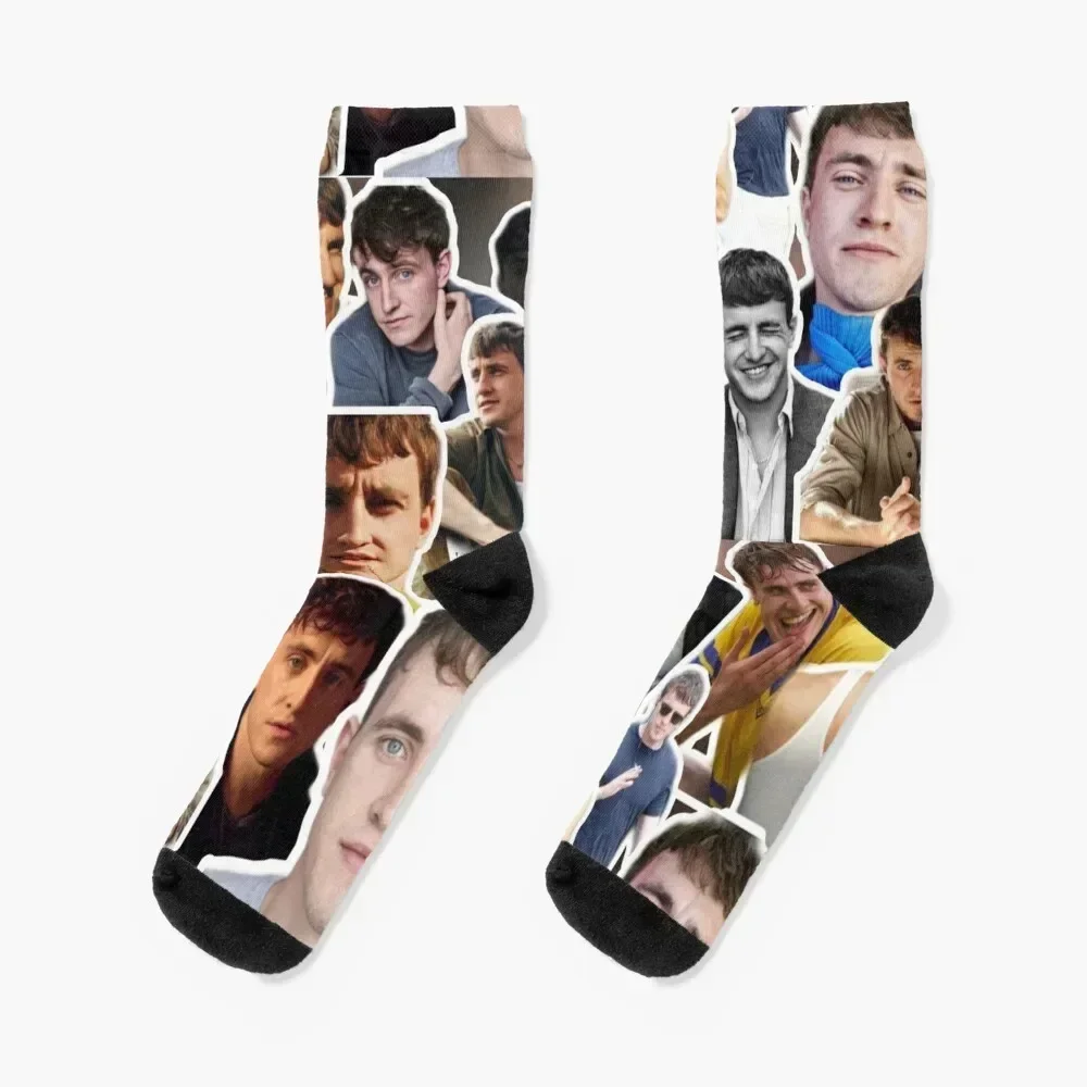 paul mescal photo collage Socks Running retro Novelties cotton Socks For Men Women's
