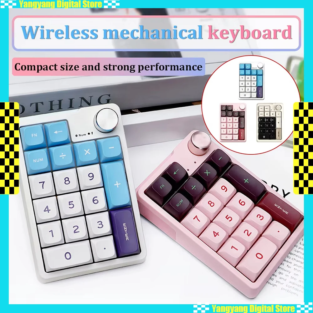 

Kzzi K20 Mechanical Numeric Keyboard Wireless Tri Mode Multifunctional Knob 2.4G PBT RGB Custom Mini Keyboard Pc Accessories