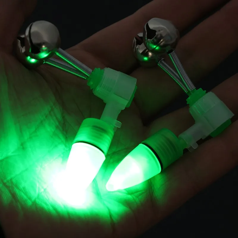 2/20 قطعة البحر قضيب جرس إنذار ضوء الصيد رود جرس قضيب المشبك تلميح كليب أجراس حلقة مؤشر في الهواء الطلق LED ليلة الصيد اكسسوارات #2