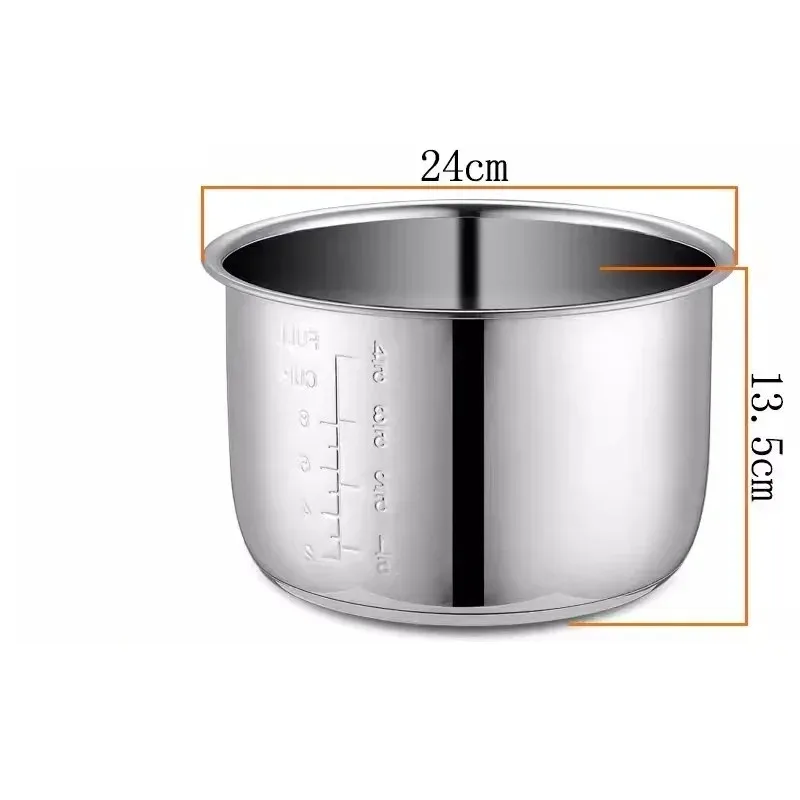 5L Electric pressure cooker liner inner bowls multicooker bowl stainless steel tank for cooking soup porridge