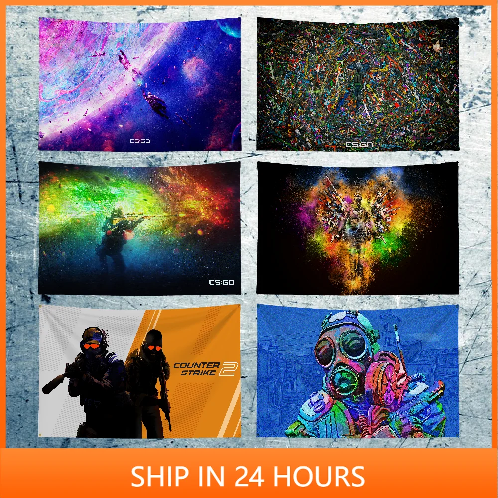 CS-GO ART Counter-Strike Flag Garden Flag Outdoor Decorate Creative Pattern Photo Living Room Wall Art Decor Banner