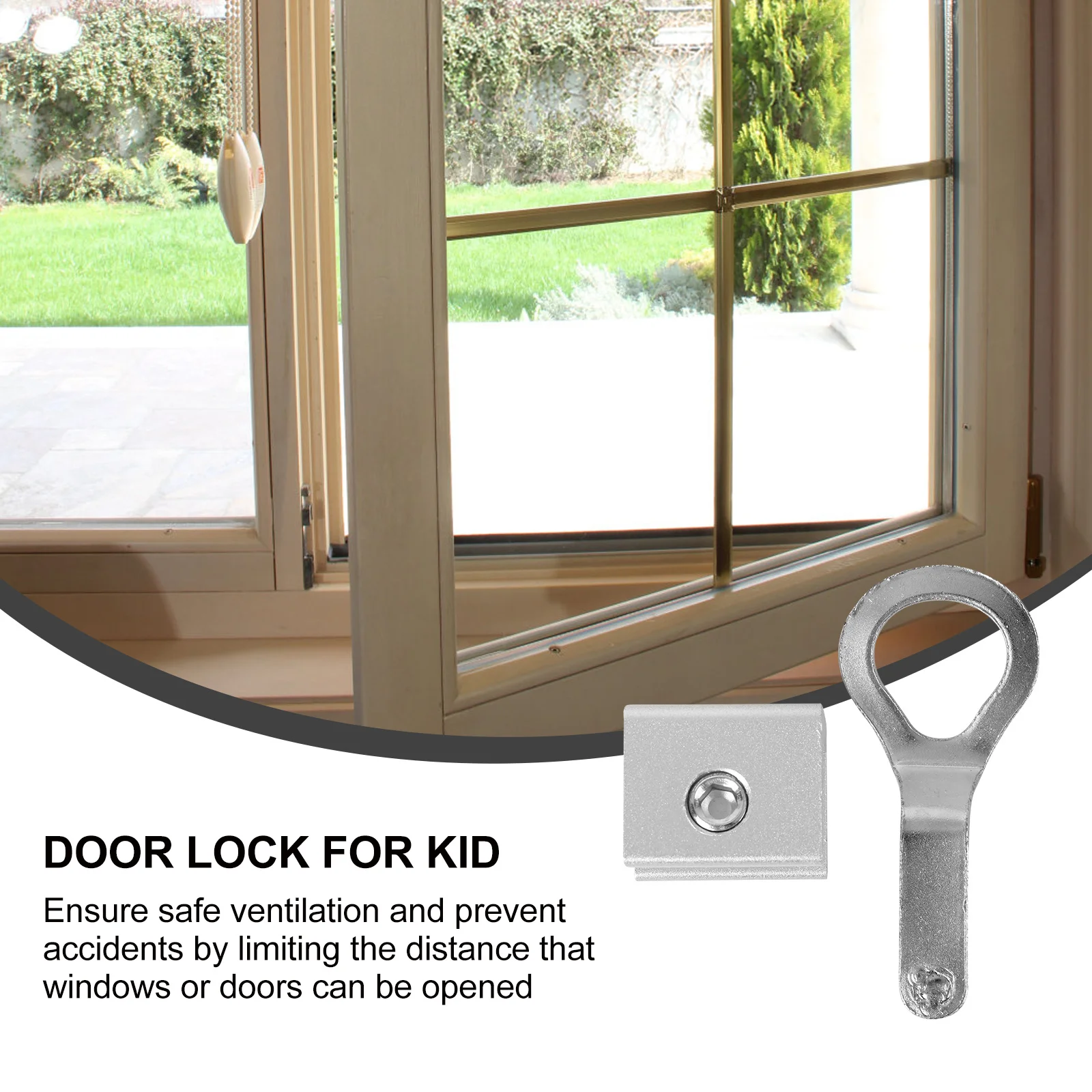 

3pc Window Track Aluminum Alloy Sliding Door For Safety Window Security Lock Childproof Vent Limiter