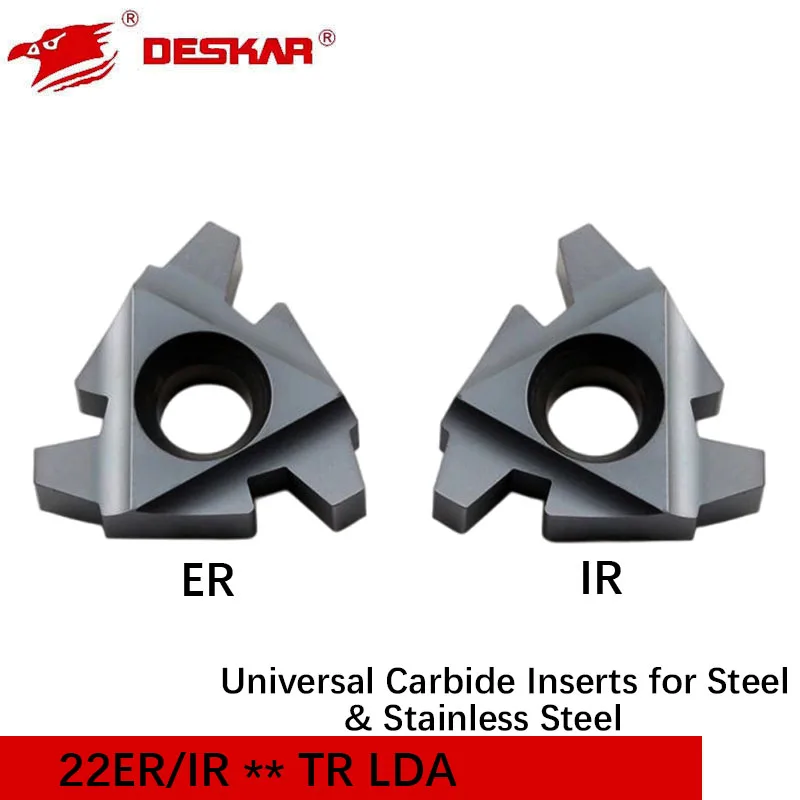 

DESKAR 22ER/IR 4/5/6 TR LDA Universal Carbide Inserts for Steel & Stainless Steel Threading Inserts CNC Cutting Inserts