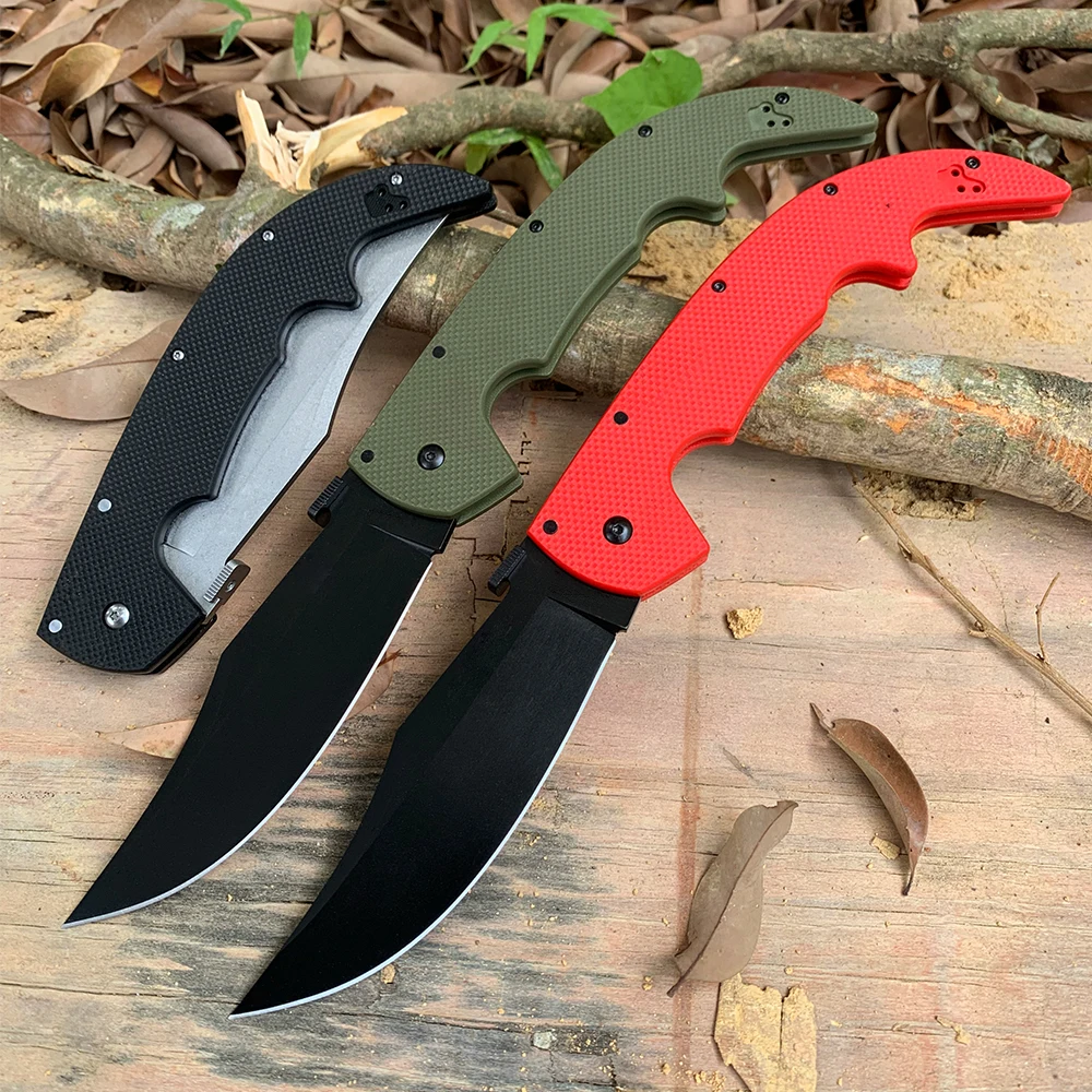 Cold Large Folding Tactical Knife AUS10A Steel Outdoor Military Tactical Combat Knives for Men Professional Hunting knife EDC