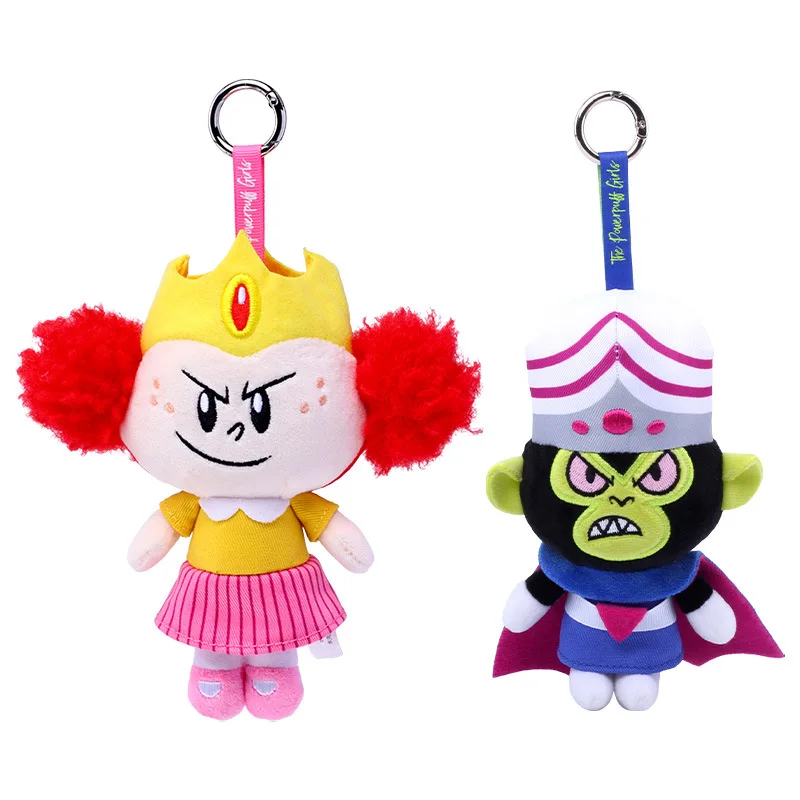 14·25cm große The Powerpuff Girls Stoffpuppen, Film-Bösewichte, Prinzessin Morbucks und Mojo Jojo Plüsch-Schlüsselanhänger-Puppen – Detail 5