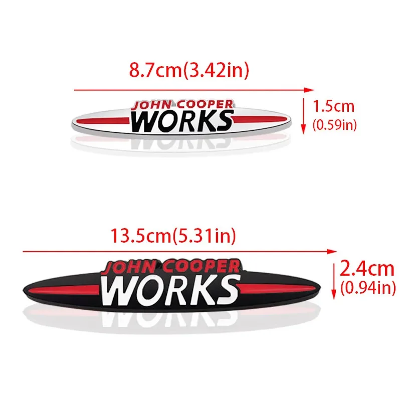 Metal JCW John Cooper Works Emblem Badge Decals For Mini Coopers Clubman Countryman Car Sticker R50 R52 R53 R55 R56 R57 R58 F55