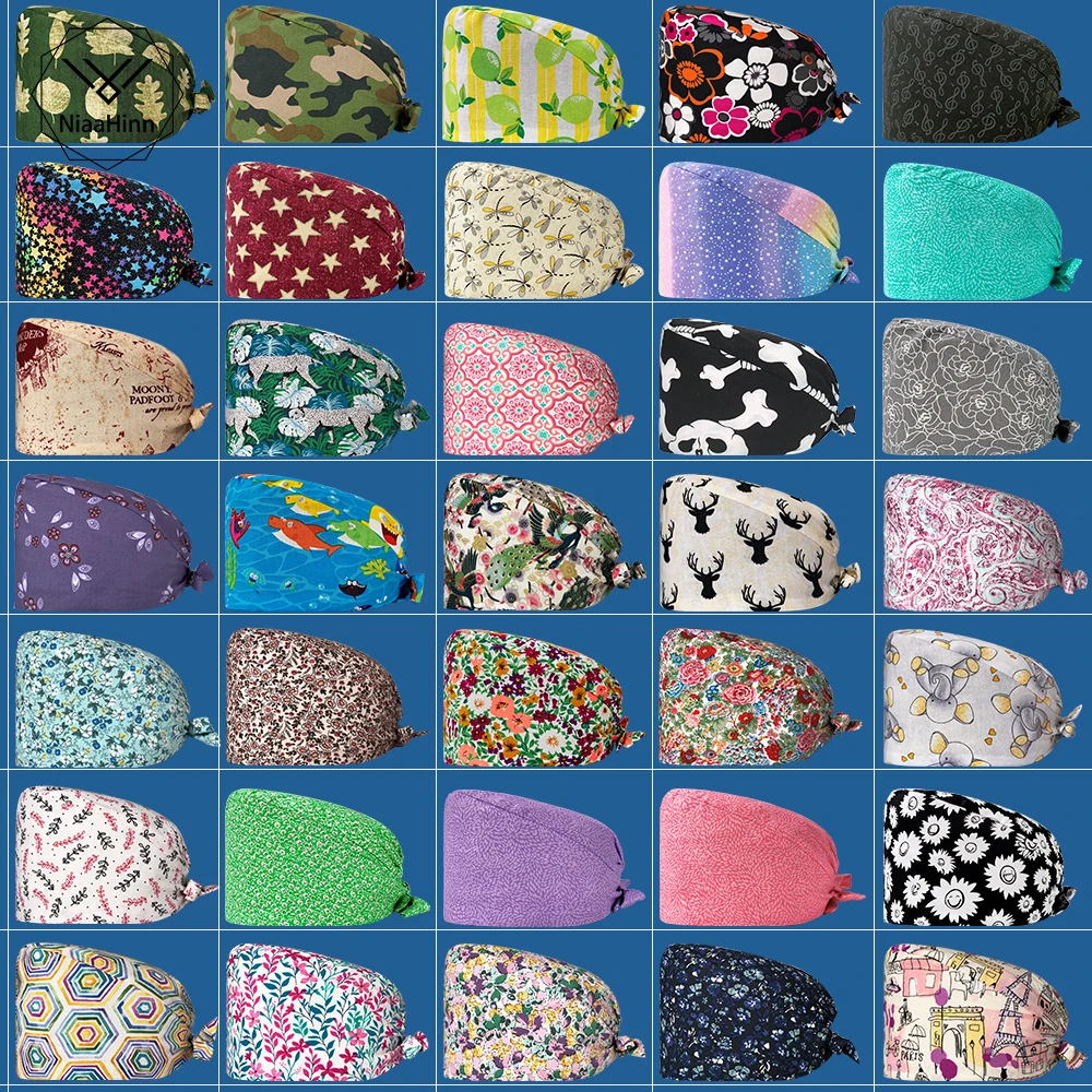 Medical Scrub Cap Outdoor Pure Cotton Sweat-absorbing Casual Multi-color Pet Shop Beauty Institution Nursing Dust-proof Work Hat