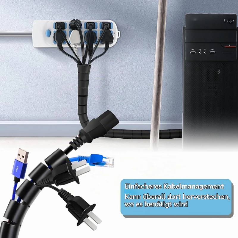 Flexible Spiral Cable Wire Wrap Computer Cord Management Winding Tube Cable Protection Sleeves Office Wire Organizer Cover