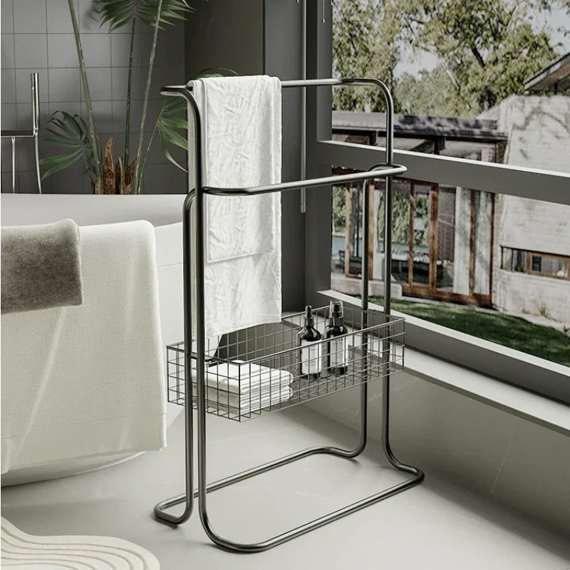 

Minimalist Iron Bathroom Shelf: No Punch Floor Type Holder, Storage Baskets for Bathroom, Nordic Style Organizer