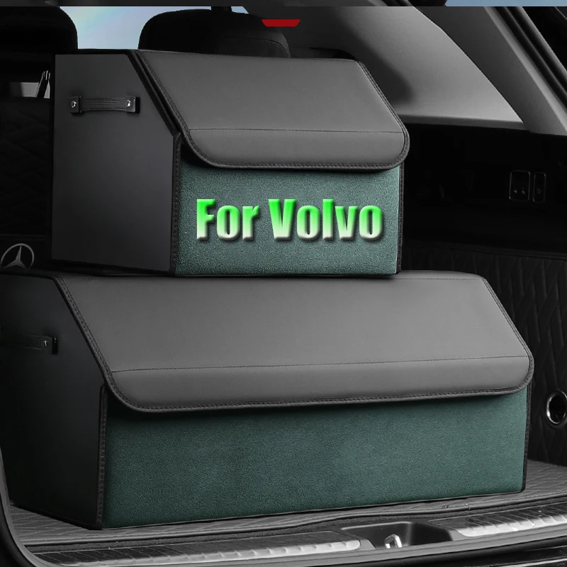 Custom Fit Collapsible Car Trunk Storage Box For Volvo XC40 XC60 XC90 S60 S90 S80 C30 V40 V60 V70 V90 Leather Car Accessories