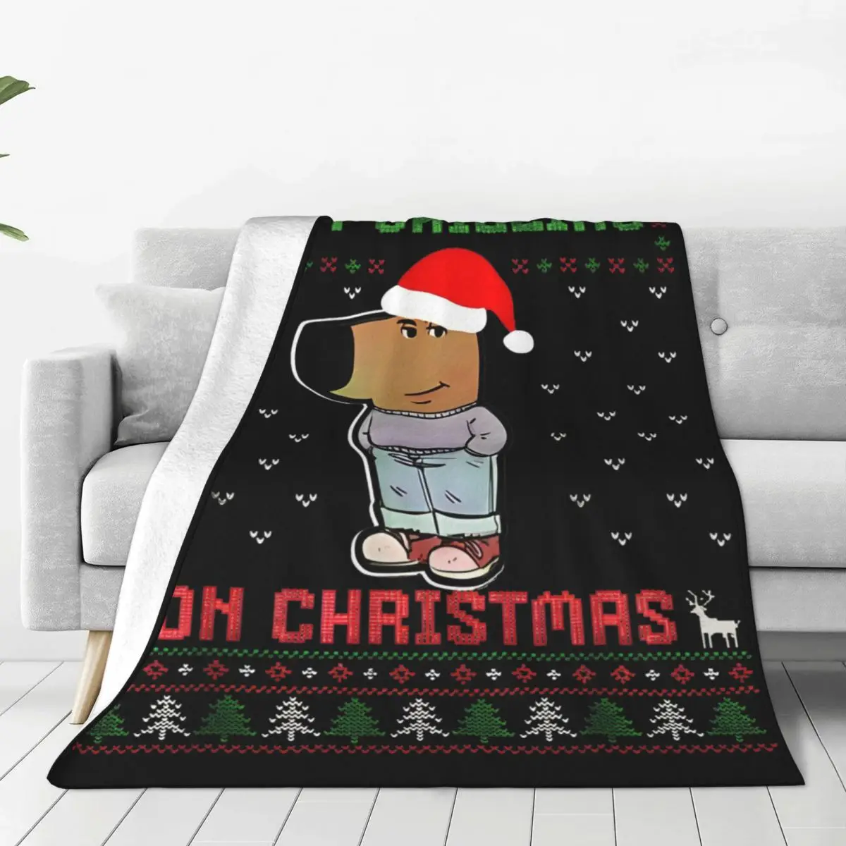 My New Character Is A Chill Guy Meme Blanket Funny Christmas Fuzzy Vintage Warm Throw Blanket for Home All Season