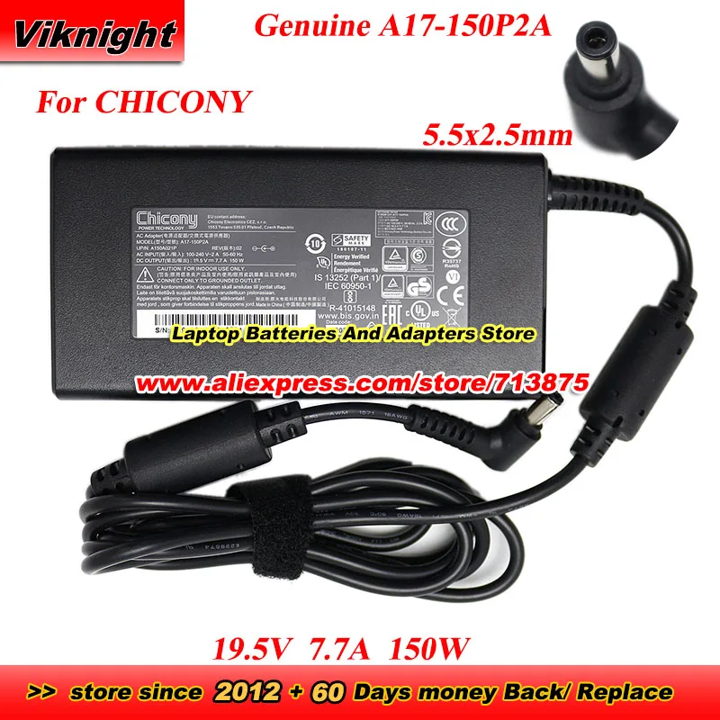 

Chicony A17-150P2A 150W 19.5V 7.7A AC Adapter A150A021P for Medion P15603 P15607 P15609 P17613 terra 1777T Gigabyte G7 MD NH77HK