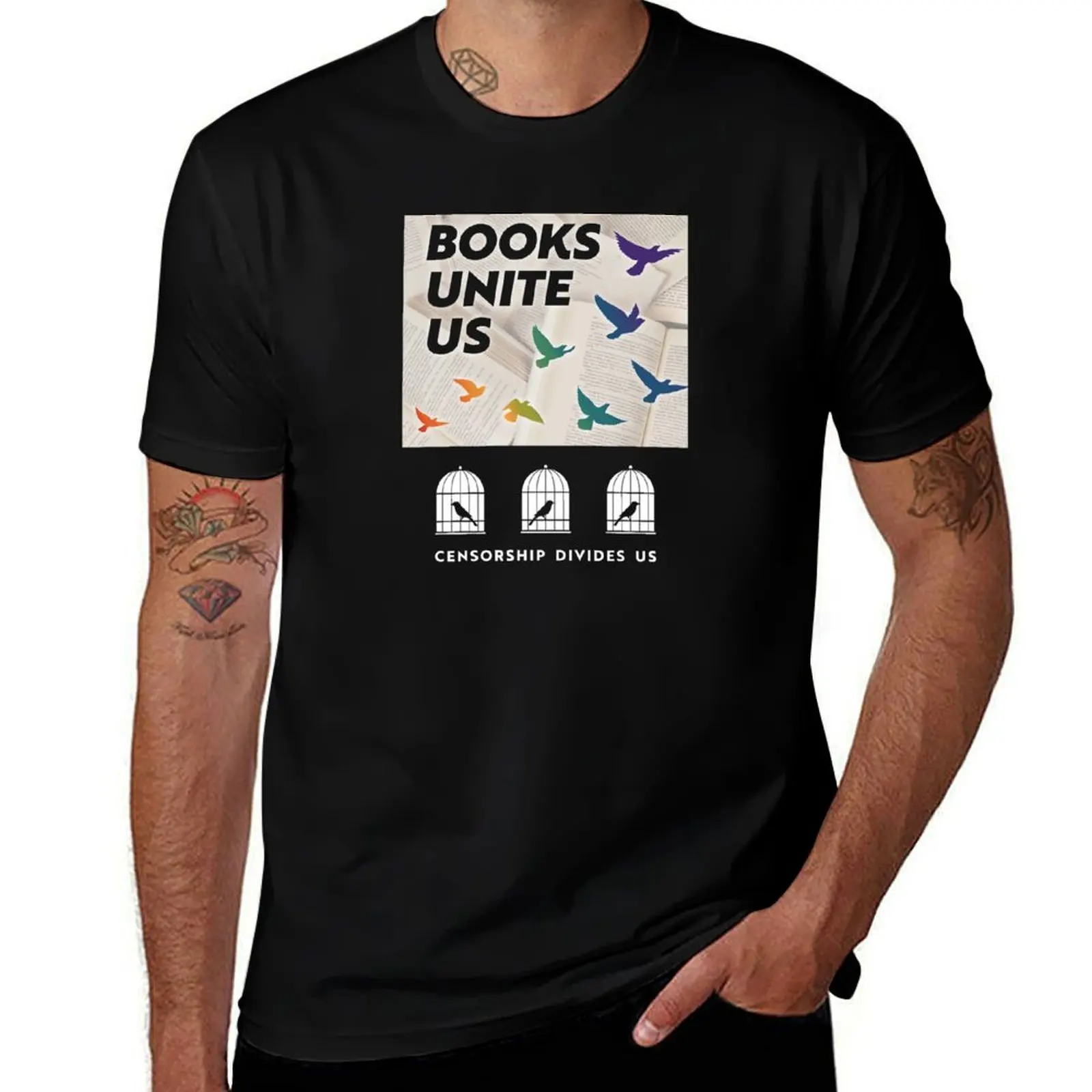 Books Unite Us, Censorship Divides Us T-Shirt Running Performance Short Sleeve Tee
