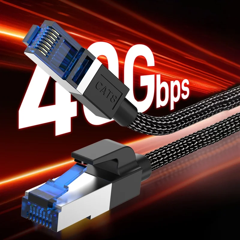 CYANMI Cat 8 Ethernet Cable 100FT, High Speed Braided 40Gbps 2000Mhz Network Cord RJ45 Cat8 Cat7 cat6a cat6 cat5e cat5 Cables