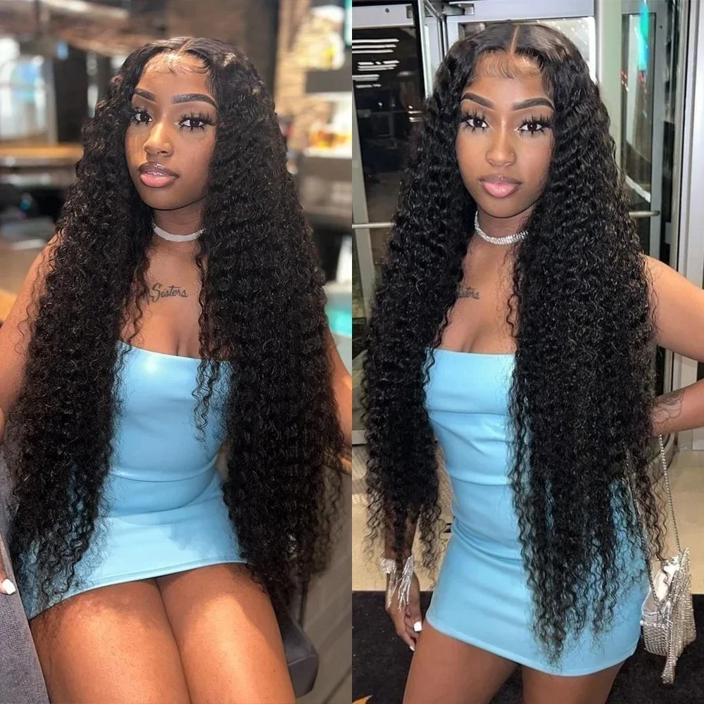 HD Transparent Lace 30 40 Inch Deep Wave Frontal Wig 13x6 Curly Brazilian Human Hair Wigs Water Wave Lace Front Wigs For Women