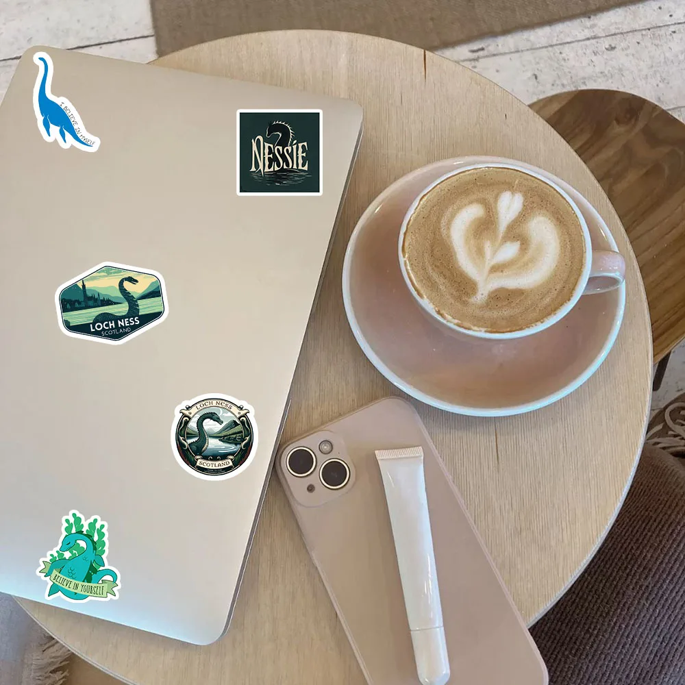 Cute Lake Monster Myth Creature Waterproof Stickers DIY Decals for Phone Laptop Water Bottle Scrapbook Decor