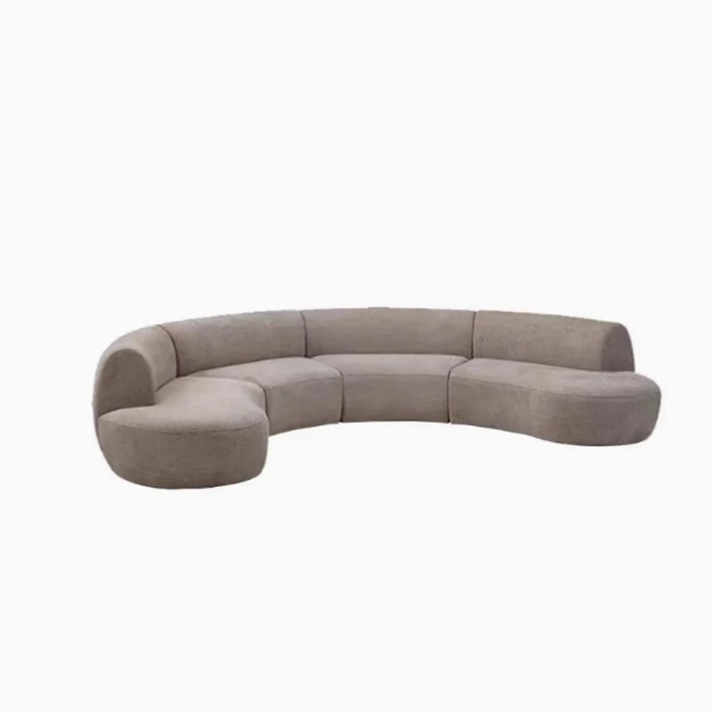 

Medieval wabi-sabi fabric sofa, living room curved villa sofa bed