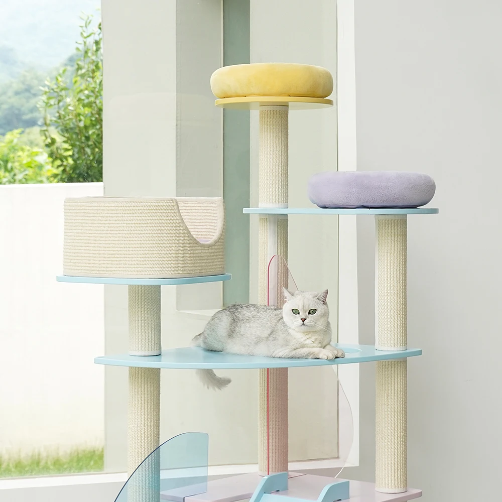 Acrylic cat climbing frame nest tree integrated large cat frame sky column platform jumping toy