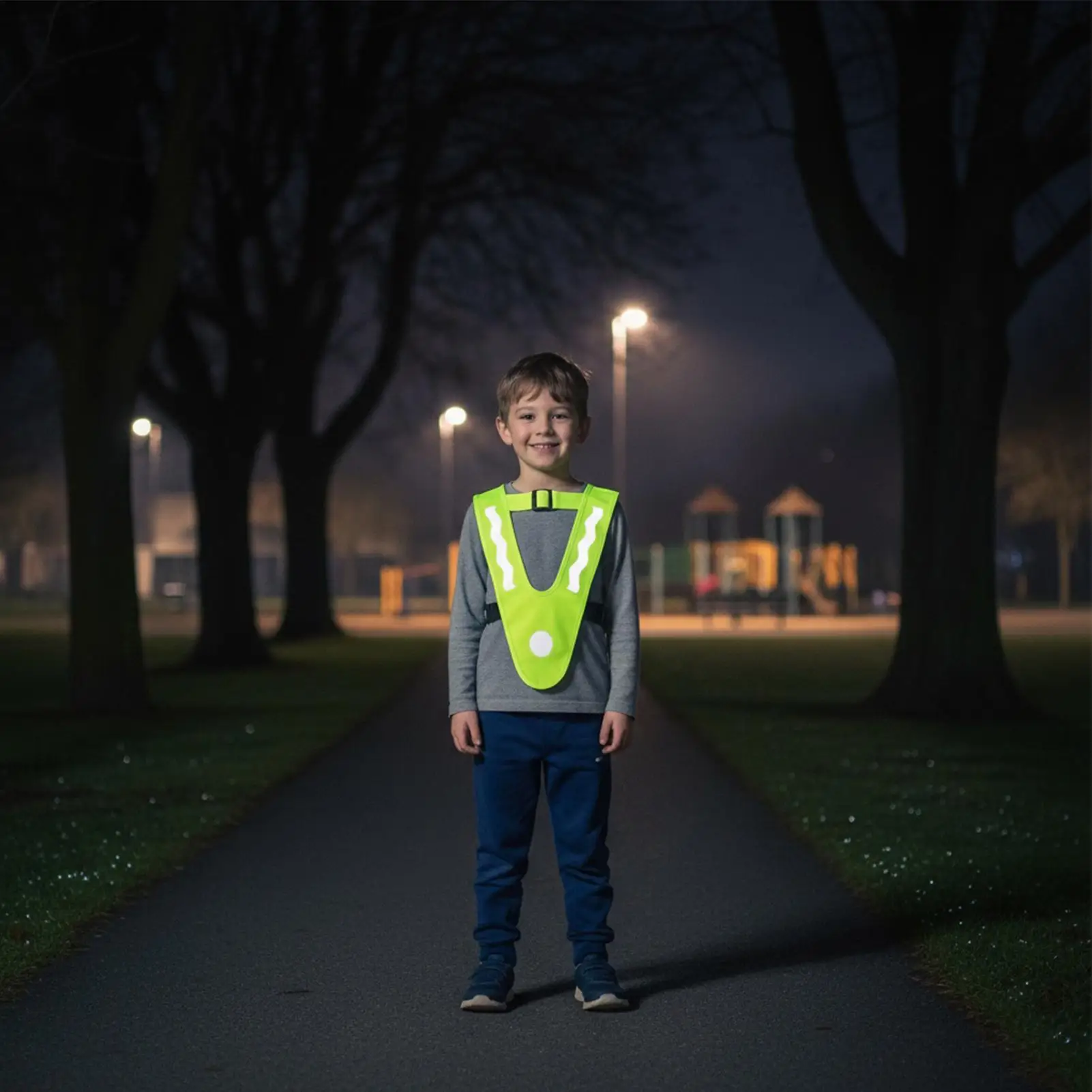 Reflective Vest For Kids 2 Pieces V-shape Safety Vest With 4 Reflective Bands Children High Visibility Clothes For Children