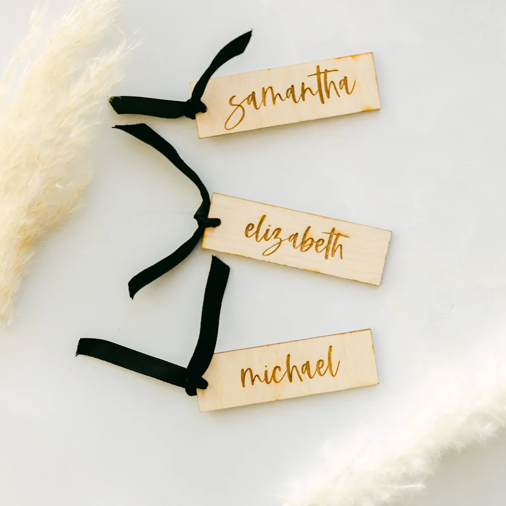 3Pcs Personalized Name Wooden Gift Tag Stocking Tag Place Setting Wedding Favor Thank You Tag Christmas Ornament Bridal Shower