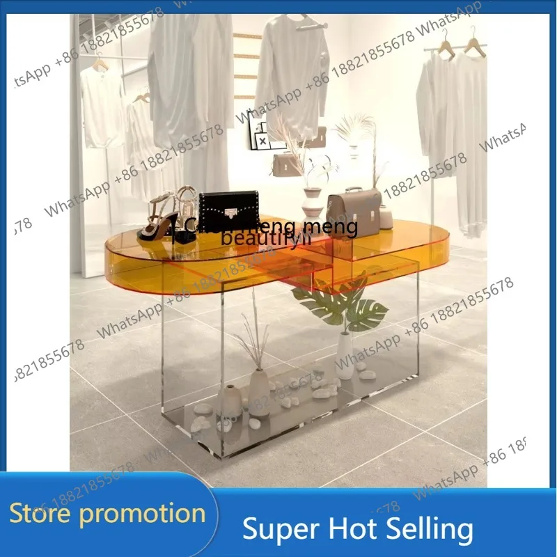 

Clothing Store Table Display Stand Acrylic High and Low Shoe Bag Display Table Store Storage Display Table 1001