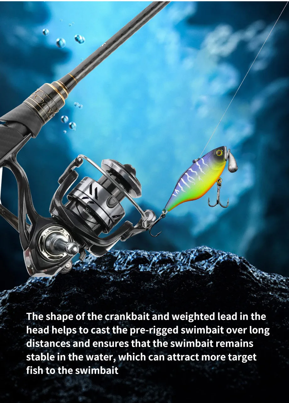 Sinkender VIB Fischköder 60mm 18g Jigkopf Vibrationsköder Weitwurf-Wobbler Schwimmköder Angelköder für Forelle Hecht Hundehaifisch – Detail 8