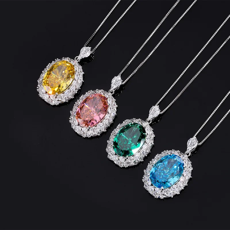 

18K Gold Set with PT950 Platinum Retro Fashion High Carbon Diamond Women's Pigeon Egg 13*18 Luxury Jewelry