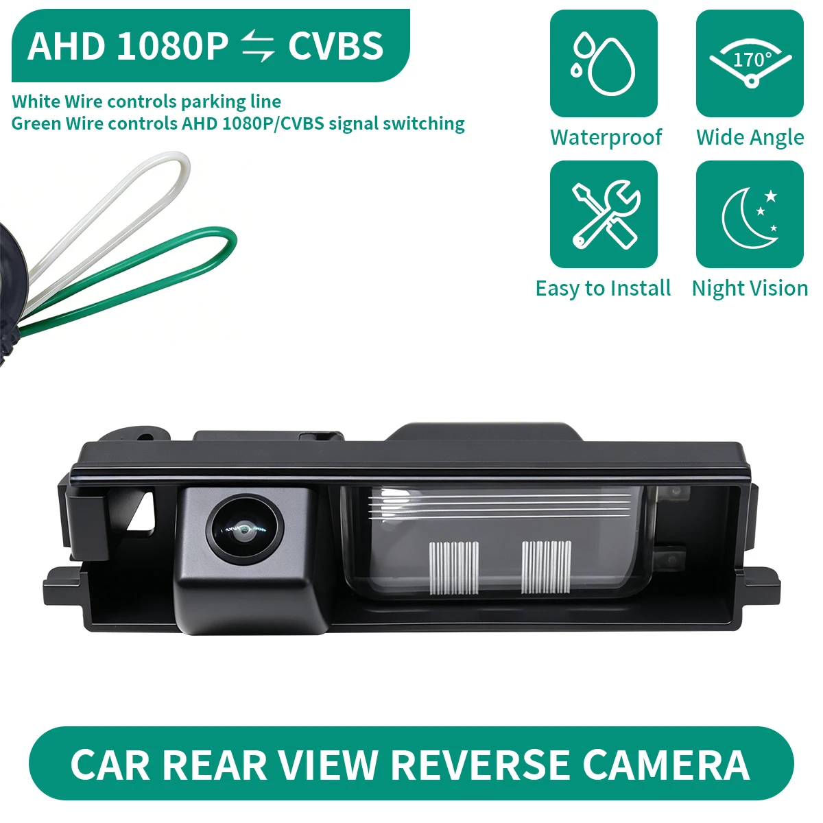 

AHD 1080P 170° Car License Plate Light Rear View Reverse HD Camera For Toyota RAV4 2006 2007 2008 2009 2010 2011 2012