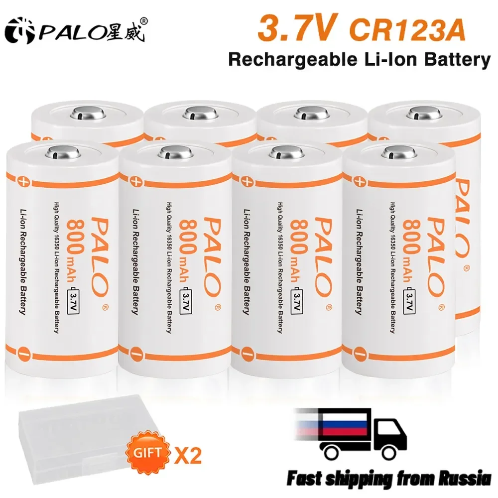 

PALO CR123A Battery 3.7V Li-ion Rechargeable 800mAh RCR123 16340 Batteries For LED Flashlight CR123 CR17345 16350 16340 battery