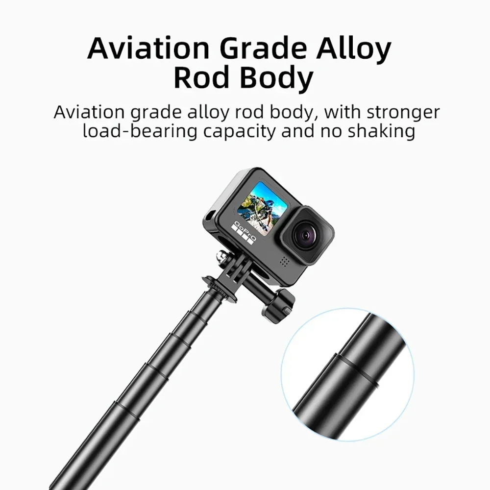 1.4M Extendable Tripod Handheld Selfie Stick for DJI Pocket 3/Action 5 Pro/4/Gopro Portable Stand for Action Camera Accessories
