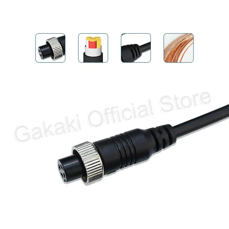 4-Pin M12 Aviation Video Extension Cable 1M 2M 5M 7M 10M 15M 20M for CCD Reversing Camera Camper Trailer