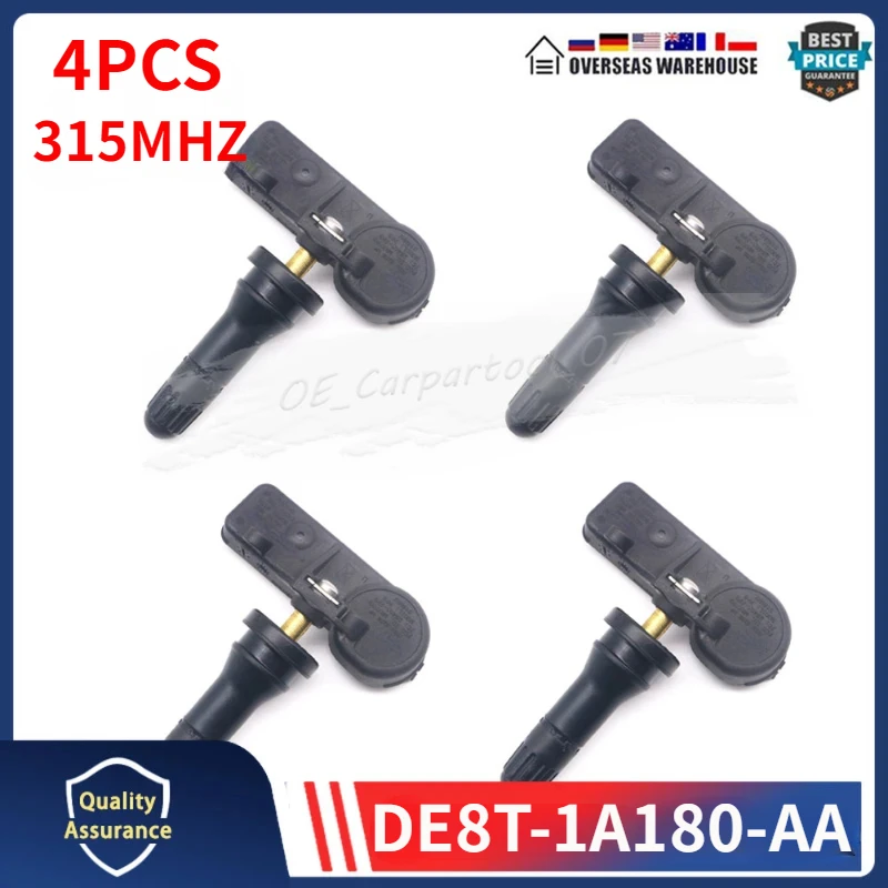 4PCS Tire Pressure Monitor Sensor TPMS 315MHZ For Ford Edge Escape Fusion Fusion Mustang DE8T-1A180-AA CM5T1A180AA 9L3Z-1A189-A