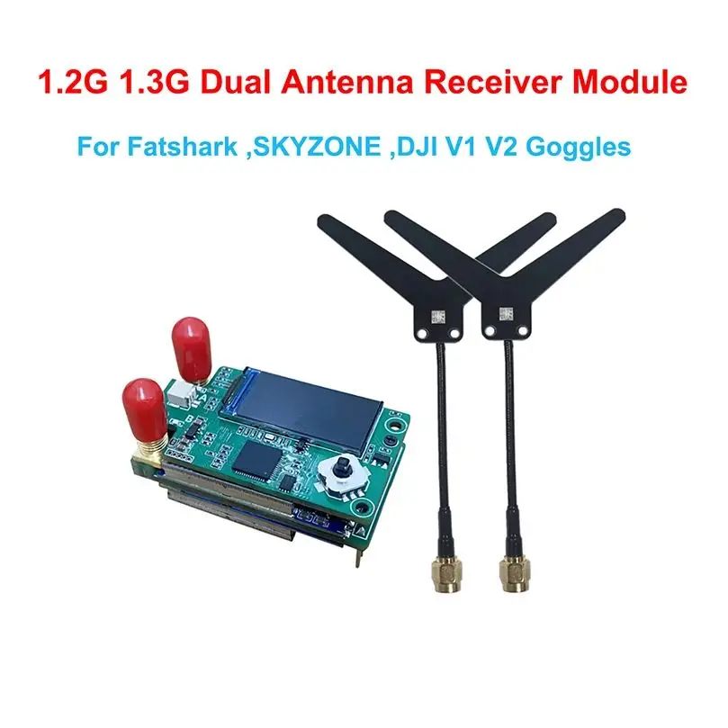 

4.9G 5.8G 6.1G 3W TX RX Analog Receiver Transmitter Module with Dual Antenna for Fatshark DJI V1/V2 Skyzone 04L/04X FPV Goggles