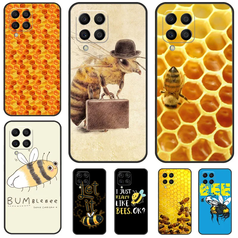 Honeycomb Honey Bee Case For Samsung Galaxy M31 M51 M32 M52 M12 M13 M23 M33 M53 M14 M34 M54 M30s M31s M20 Cover