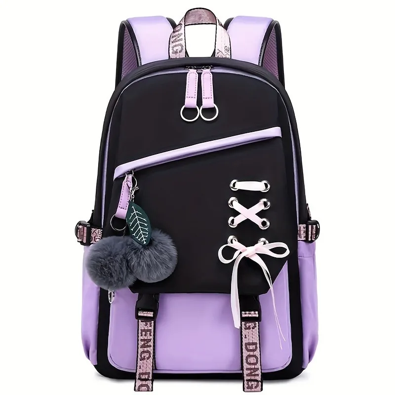 Cute backpack nylon backpack, waterproof, cute sweet girl backpack casual Korean version large capacity backpack