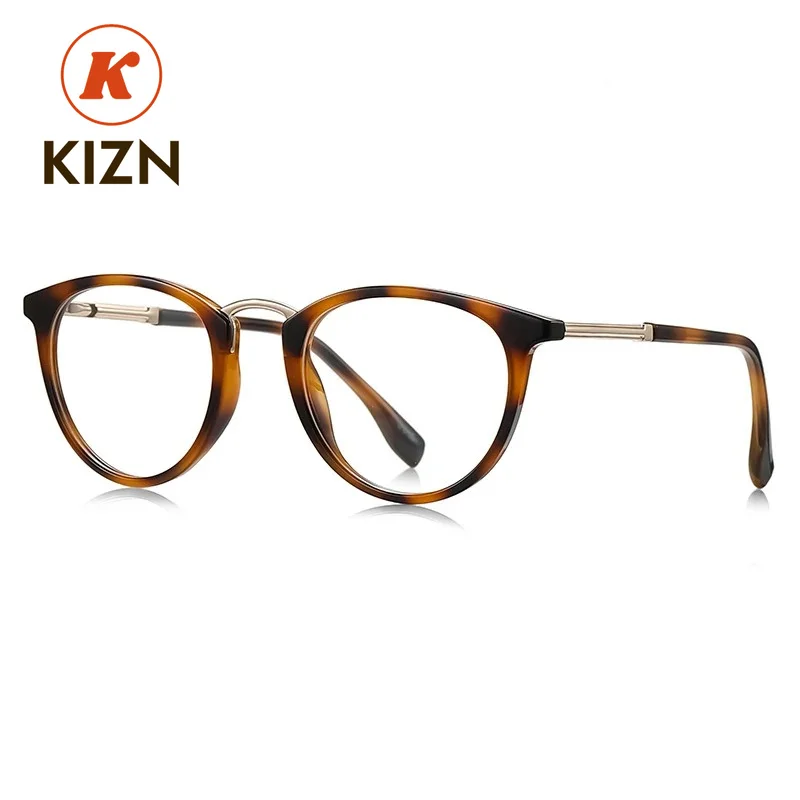 

KIZN Simple Classic Geometric Light Reading Glasses Customizable Prescription Photochromic LS241 Round Frame Design Anti-Blue