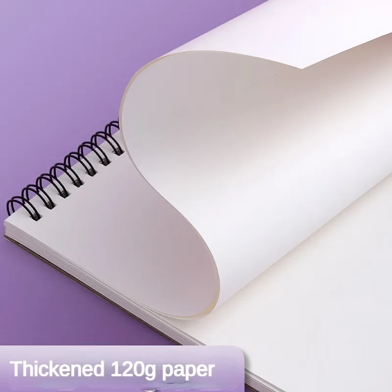 M&G A4 Drawing Notebook 120g Sketchbook Spiral Drawing Notebooks Art Supplies Thick Paper 16K Purple/Pink