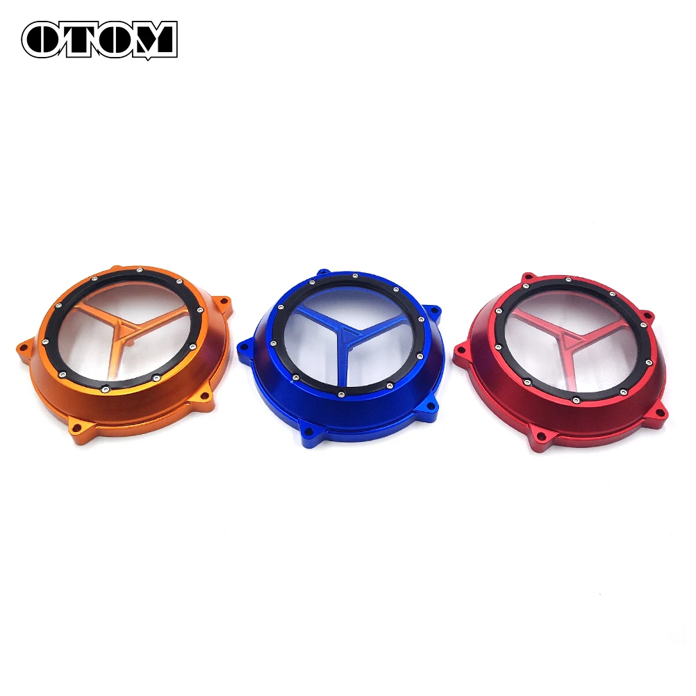 OTOM Engine Transparent Clutch Cover Protector Guard For ZONGSHEN NC250 NC450 CNC Aluminum 5 Holes Oil Observation Window Cap