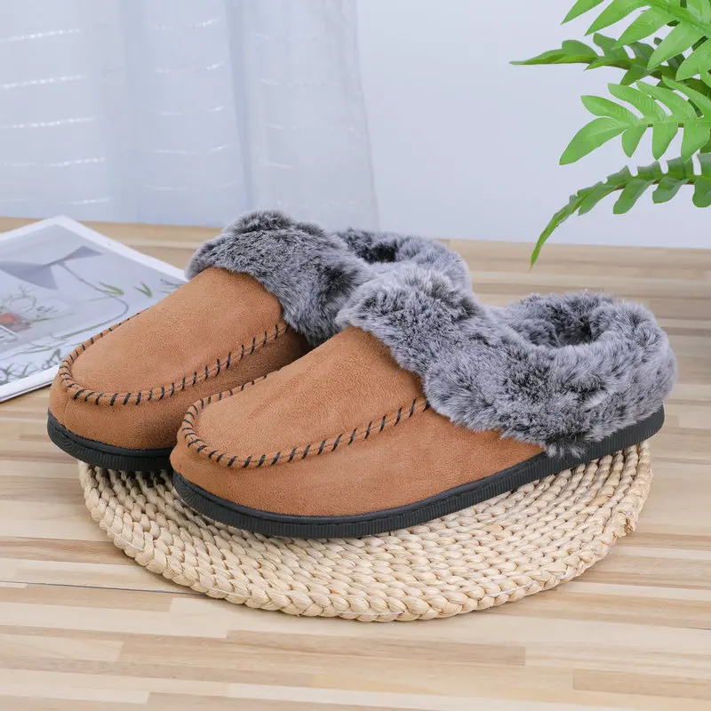 Comwarm зимние мужские тапочки с плюшевой подкладкой, нескользящие домашние шлепанцы на платформе, новые уютные домашние шлепанцы, пушистые теплые уличные мужские тапочки