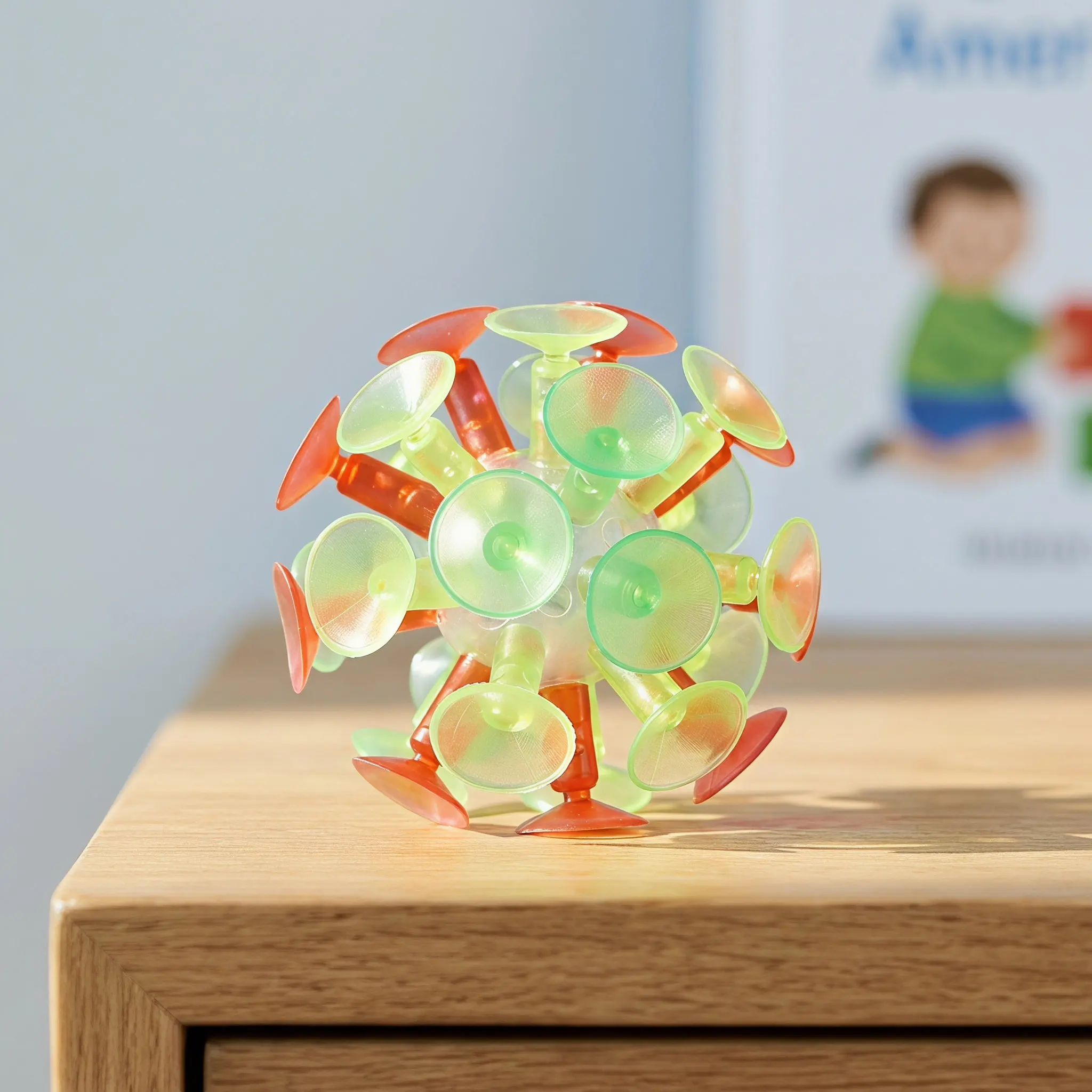 4Pcs Suction Cup Balls with Flashing Lights – Fun Luminescent Window Toys for Parties, Gifts & Stress Relief