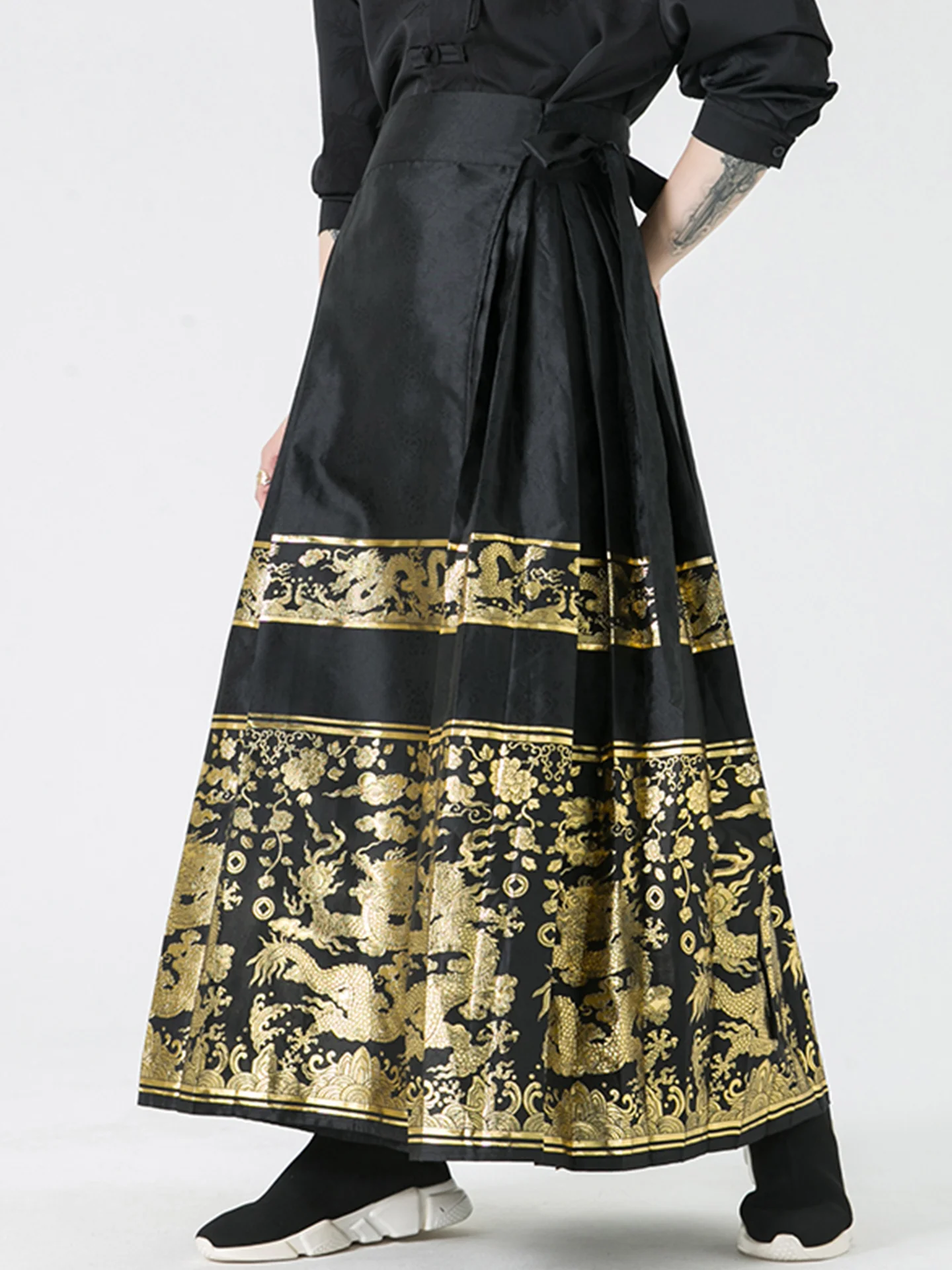 

Новые китайские мужские брюки-кюлоты в стиле самурая, широкие брюки-юбка для повседневной носки, улучшенный костюм Тан, повседневные брюки Ханьфу