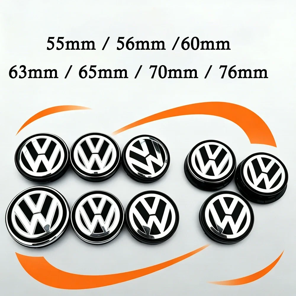 VW Volkswagen Car Wheel Center Hub Caps Cover 3D 4pcs 55mm 56mm 65mm 70mm for 4 5 6 7 Passat B5 B6 B7 Polo Touran CC accessories view 2