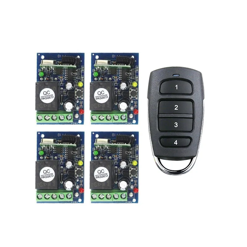 433mhz Universal DC12V  24V  10A relay  RF Wireless Remote Control switch  Receiver Transmitter Lighting/LED remot/lamp
