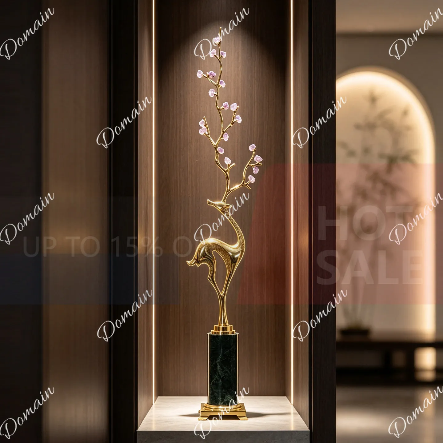 Z43 Light luxury creative amethyst brass deer ornament entry entrance niche fine high decoration housewarming new decoration