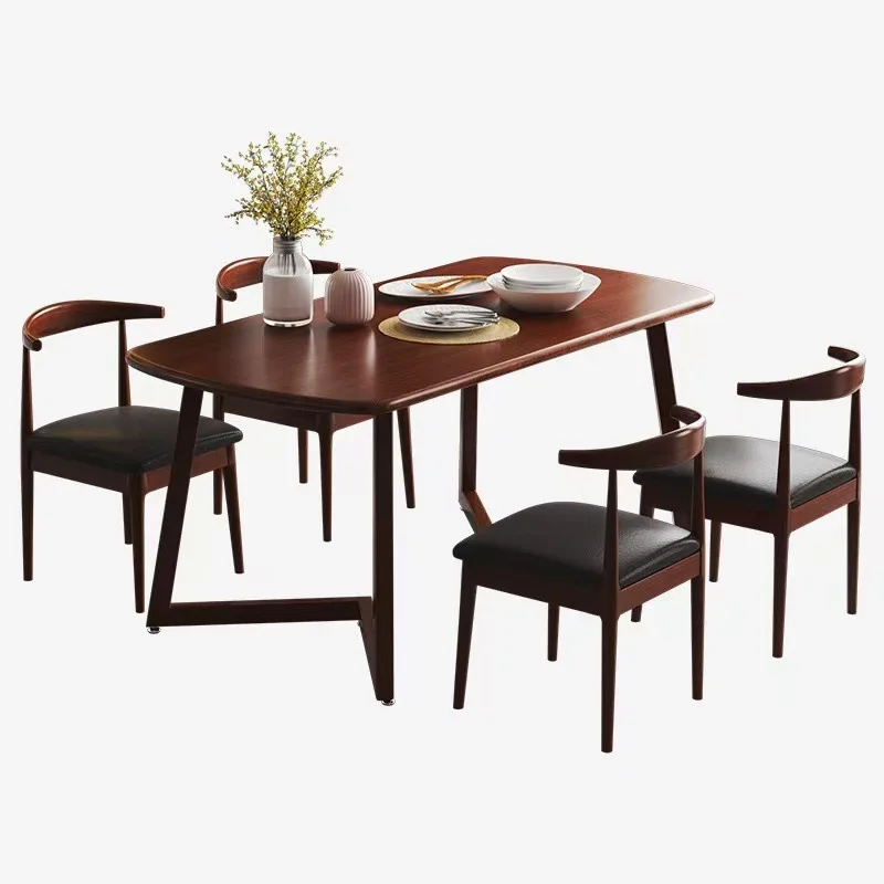 

Tea table and chair combination office household rectangular modern simple dining table husband set