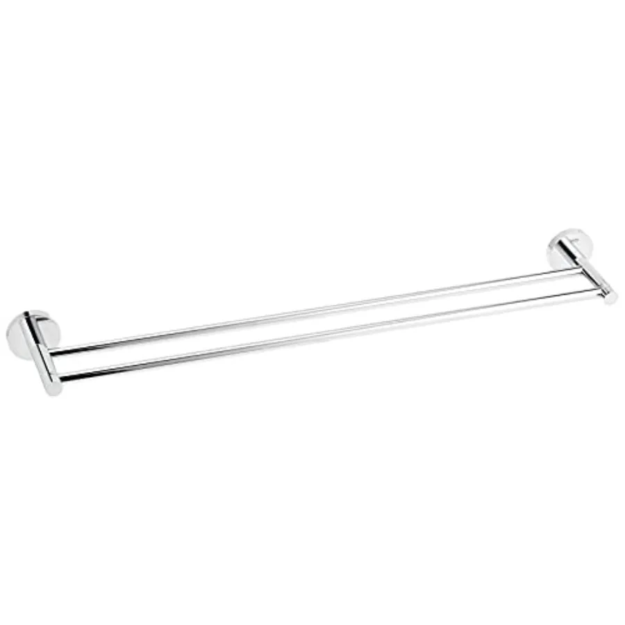 

Bathroom towel bar, stainless steel, starlight chrome, 24-inch double-bar design for space-saving and modern decor